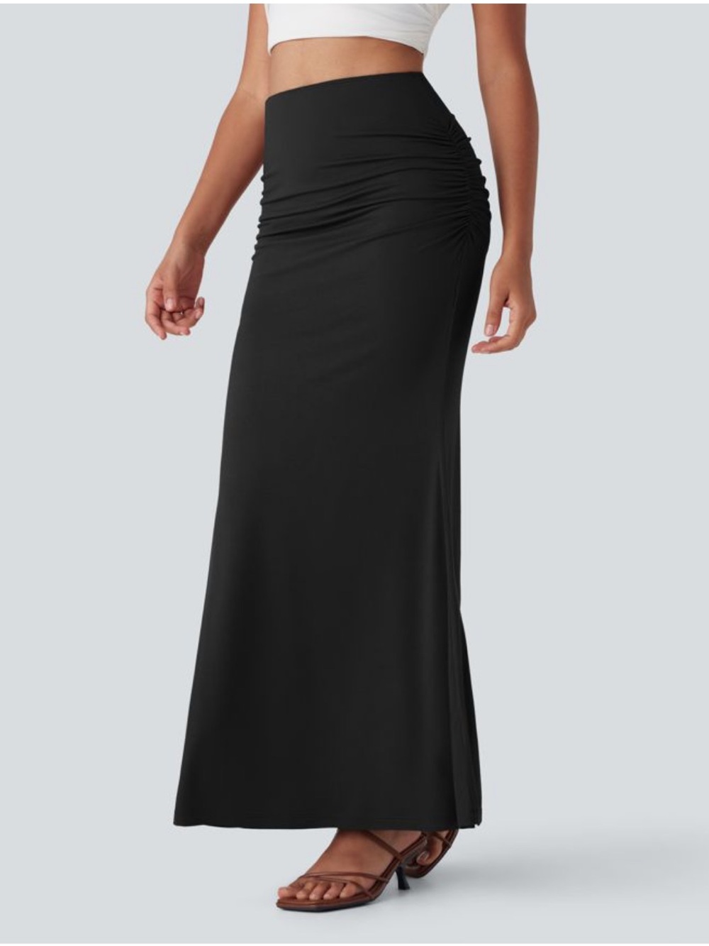 NWT High Waisted Tummy Control Butt Lifting 2-in-1 Midi Casual Mermaid Skirt